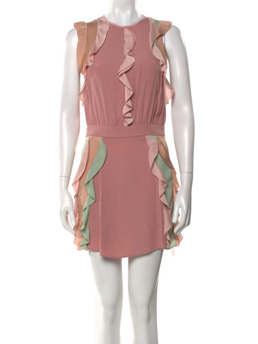 Alexis Women's Pink Ruffle Trim Dress XS